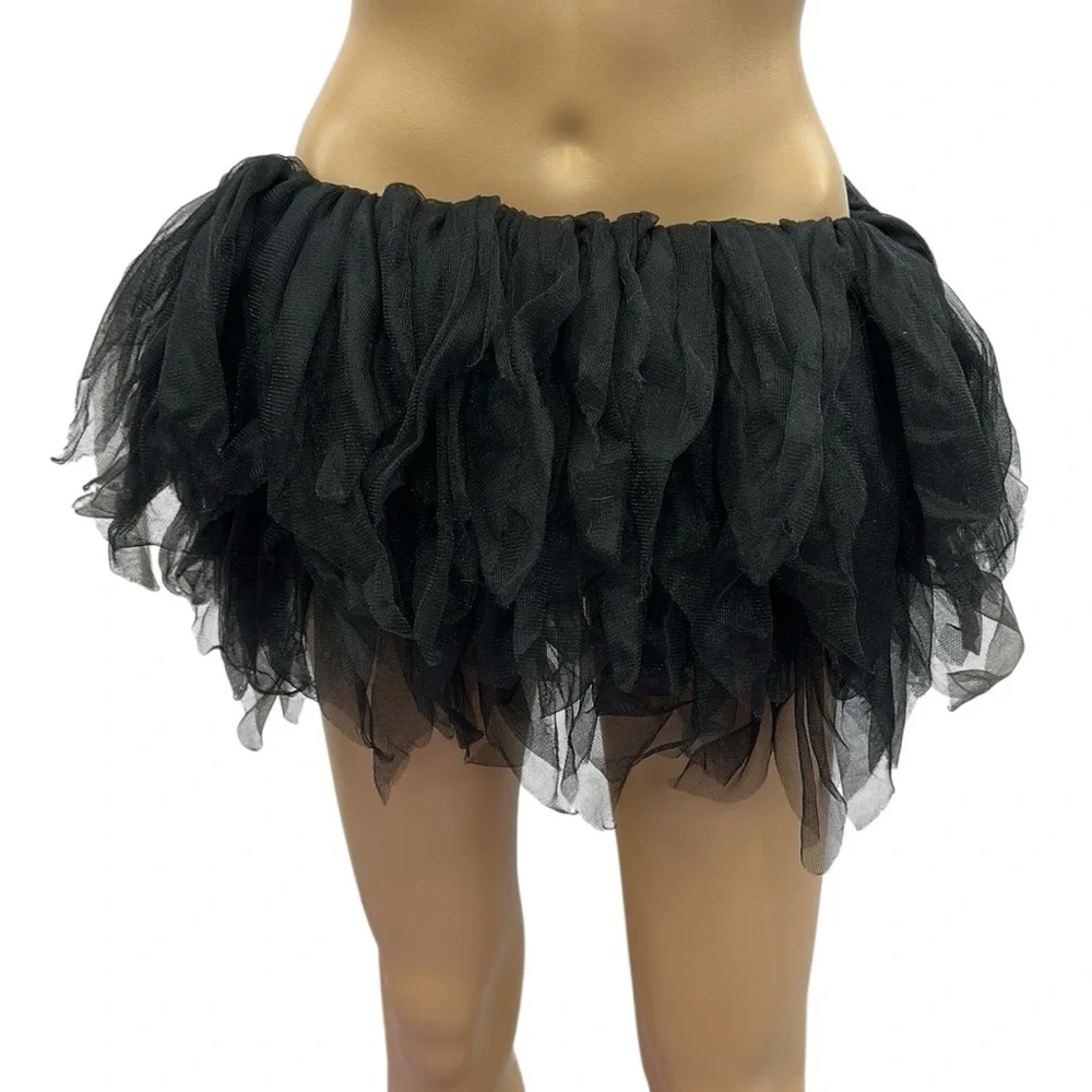 Spirit Halloween Black Shredded Short Tutu One Size Fits Most